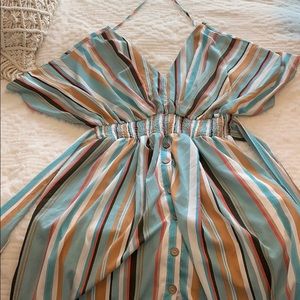 Turquoise, stripped dress - chic soul